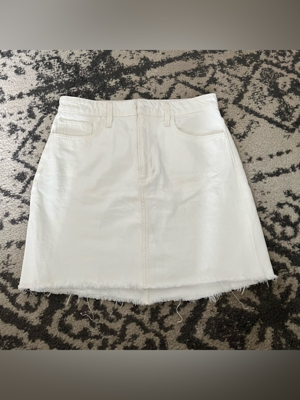 Classic White Denim A-Line Mini Skirt Size S